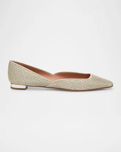 Aquazzura Maia Honeycomb Ballerina Flats In Silver