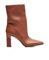 Aquazzura Manzoni Leather Ankle Boots In Brown