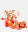 Aquazzura Marea 50 Leather-trimmed Raffia Sandals
