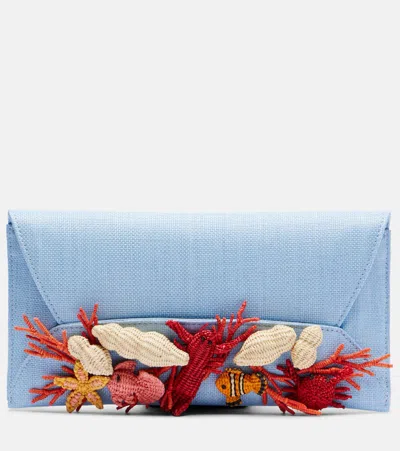 Aquazzura Marea Raffia Clutch