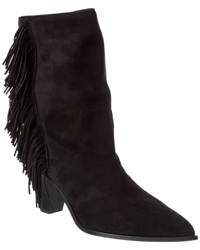 Aquazzura Marfa 70 Suede Bootie In Black