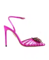 Aquazzura 105mm Crytal Margarita Satin Pumps In Pink