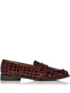 Aquazzura Martin Crocodile-effect Loafers In Brown