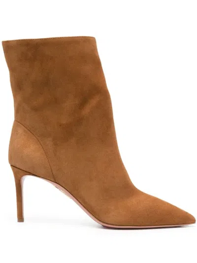 Aquazzura Matignon 75 Bootie In Brown