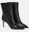 AQUAZZURA MATIGNON 75 LEATHER ANKLE BOOTS