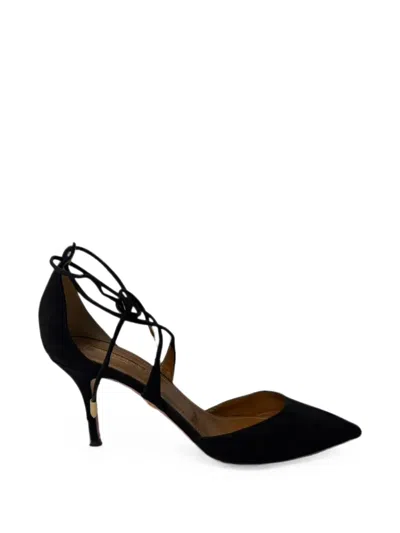 Pre-owned Aquazzura Matilde Lace-up Pumps In Black