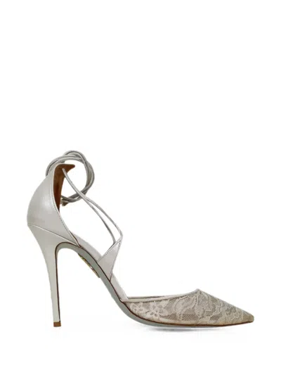 Pre-owned Aquazzura Matilde Lace-up Pumps In White