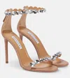 Aquazzura Maxi-tequila 105 Leather Sandals In Beige