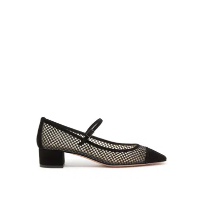 Aquazzura Mayor Crystals Mesh Pumps 35 In Black