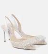 Aquazzura Melodie 85 Embellished Slingback Pumps In White