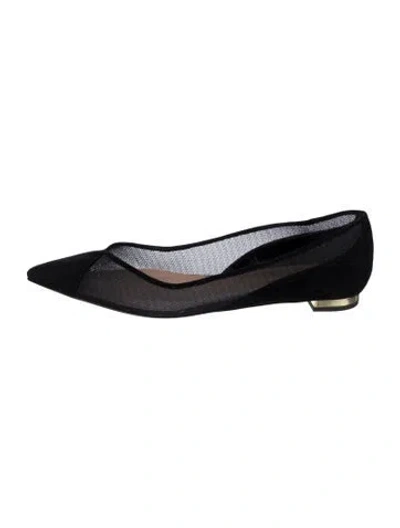 Pre-owned Aquazzura Mesh Flats In Black