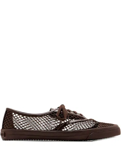 Aquazzura Mesh-panel Sneakers In Brown