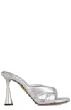 Aquazzura 100mm Metallic-finish Leather Mules