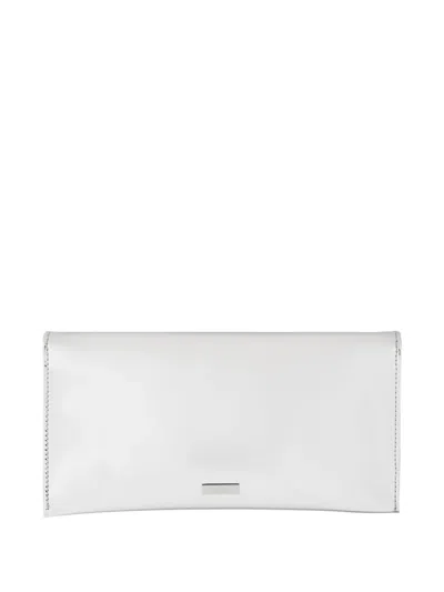 Aquazzura Metallic-leather Clutch Bag In Gray