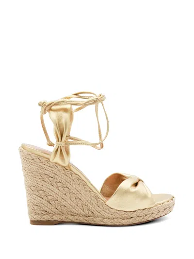 Aquazzura Metallic Leather Espadrilles In Neutral