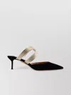 Aquazzura Escenia 50 Two-tone Metallic And Suede Mules