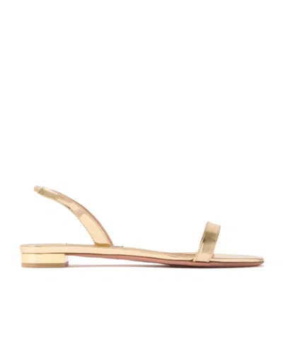 Aquazzura Metallic Leather Sandals In Golden