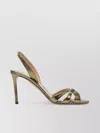 Aquazzura Metallic Open Toe Sandals With Textured Design