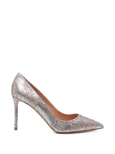 Aquazzura Purist Pointed Toe Stiletto Heel Pumps In Silver