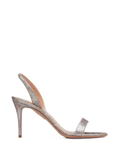 Aquazzura Metallic-effect Slingback Sandals In Multi