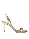 Aquazzura So Nude 85 Sandal In Metallic Leather In Dorado