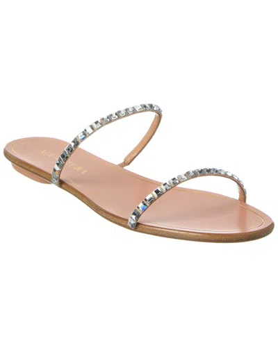 Aquazzura Midnight Leather Sandal In Silver