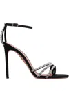 Aquazzura Sandali Mistica In Tessuto Decorato  Donna In Black