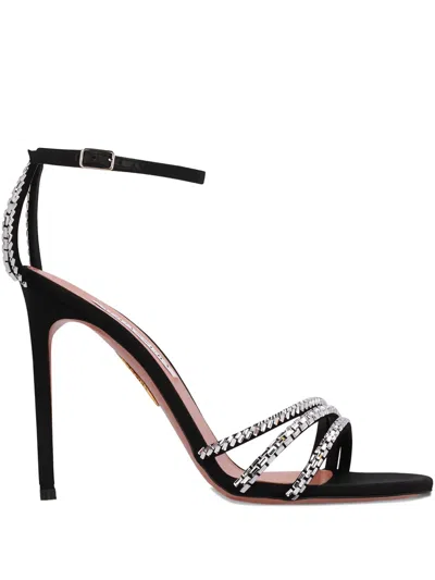 Aquazzura Milagros Embellished Stiletto Heeled Sandals In Black