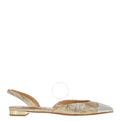 AQUAZZURA AQUAZZURA MILANESE LAMINATED LEATHER FLATS
