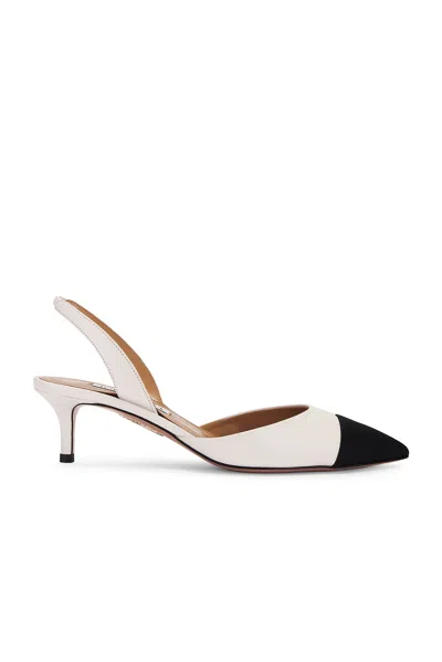 Aquazzura Milanese Sling 50 Pump In White & Black