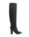 Aquazzura Milano 85 Boots In Black Suede In Grey