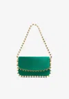 Aquazzura Mini Galactic Crystal Shoulder Bag In Satin