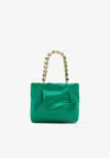 Aquazzura Mini Galactic Crystal Tote Bag In Satin