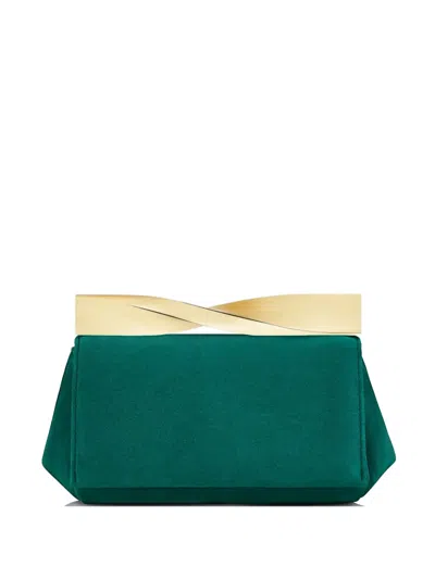 Aquazzura Mini Twist Clutch Bag In Green