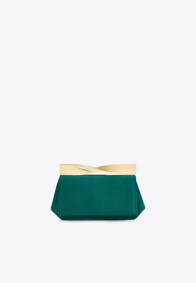 Aquazzura Mini Twist Suede Clutch