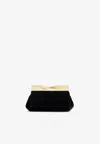 Aquazzura Mini Twist Velvet Clutch