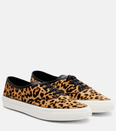 Aquazzura Minimalist Animal-printed Leather Sneakers In Brown