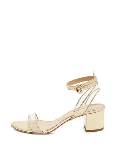 Pre-owned Aquazzura Minimalist Ankle-strap Sandals In Yellow