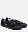 Aquazzura Minimalist Mesh Leather-trimmed Sneakers In Black