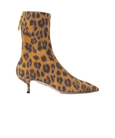 AQUAZZURA AQUAZZURA MONTMARTRE LEOPARD PRINTED POINTED TOE BOOTS