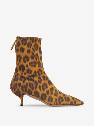 Aquazzura Montmartre Ankle Boots In Leopard Motif