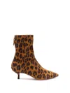 Aquazzura Montmartre 50 Leopard-print Suede Ankle Boots In Brown