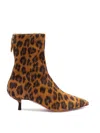 Aquazzura Montmartre 50 Leopard-print Suede Ankle Boots In Camel