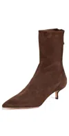 Aquazzura Montmartre 50 Suede Ankle Boots In Espresso