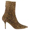 Aquazzura Montmartre Leopard Print Suede Pointy Boots In Brown