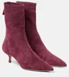 Aquazzura Montmartre Suede Ankle Boots In Purple