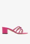 Aquazzura Crystal-embellished Leather Mules