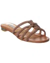 Aquazzura Crystal-embellished Flat Sandals In Brown