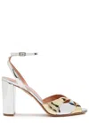 Aquazzura 85mm Moves Leather Ankle-strap Sandals In Silver
