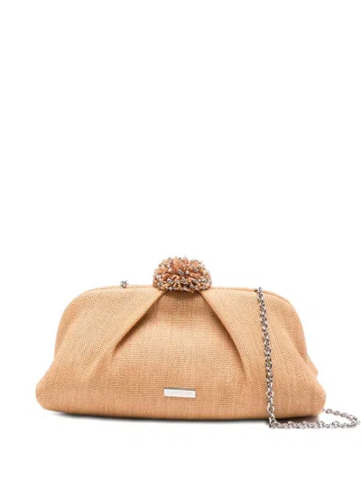 Aquazzura Movida Crystal-embellished Clutch In Neutral